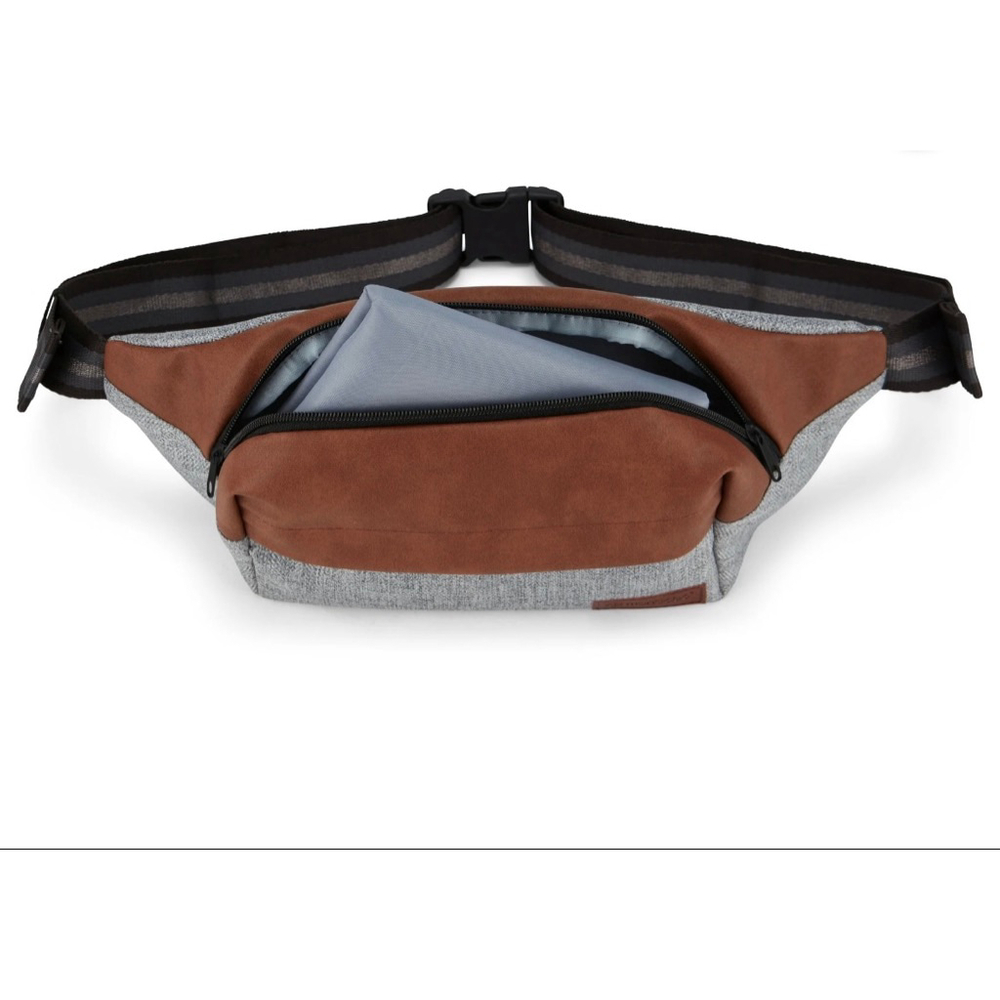 NEW Monbebe Baby Bag One Size Brown Gray 3-in-1 Everyday Belt Bag - Picture 3 of 7